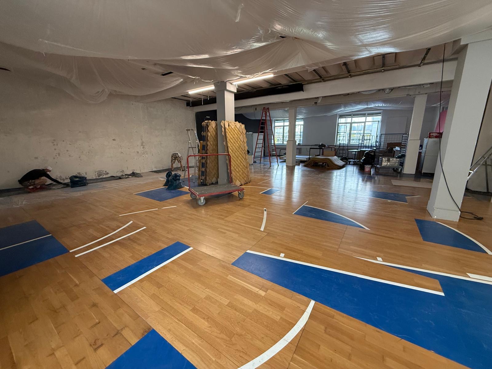 Reused HARO sports flooring in a dance studio in Munich
